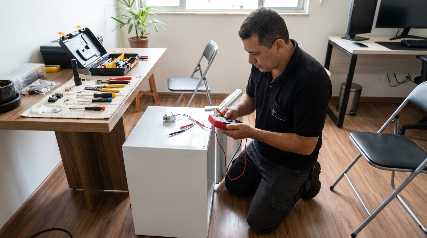Reparo da placa eletrônica de frigobar no Ponte Alta, Uberaba‑MG