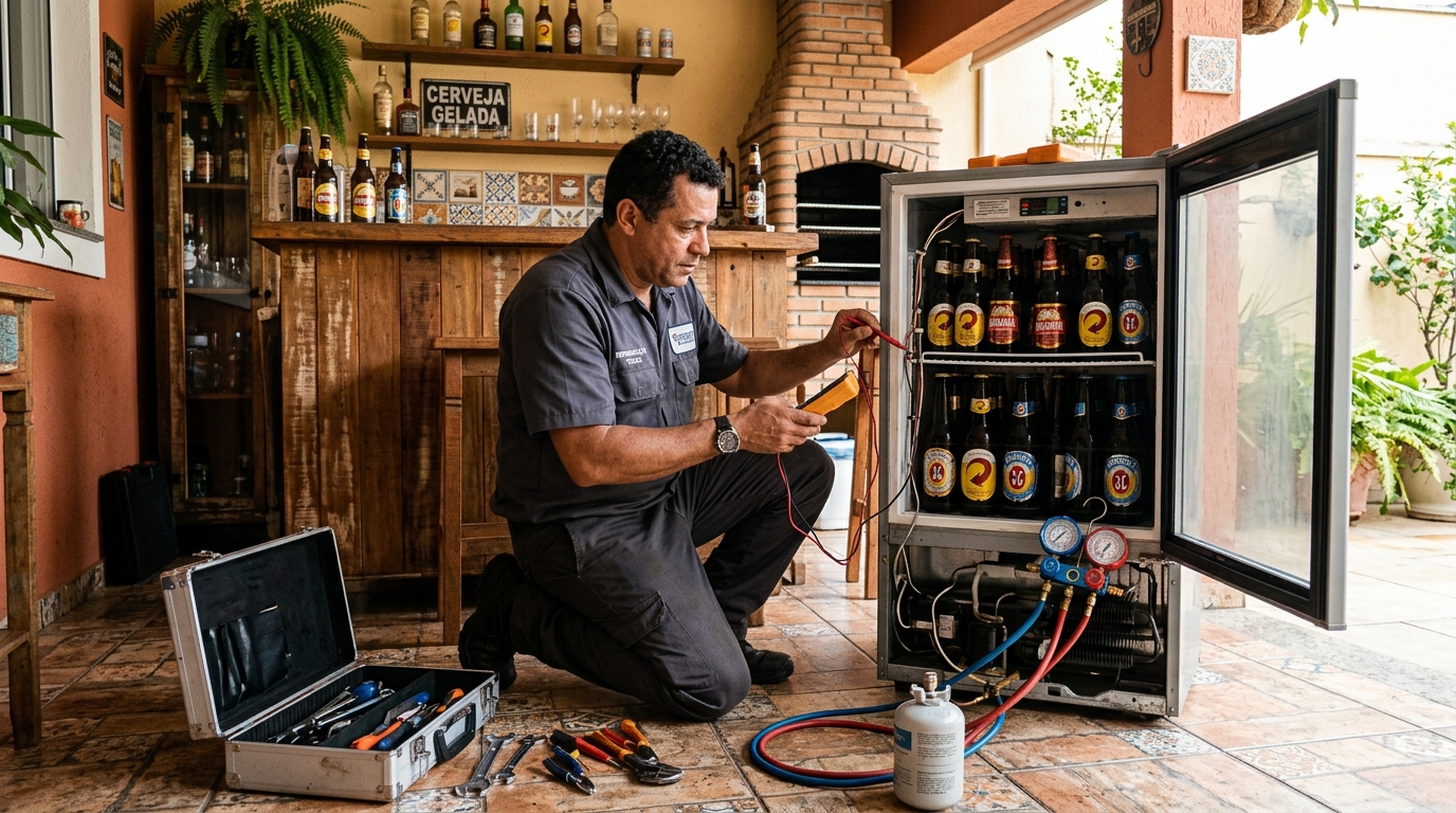 Aplicação de gás refrigerante em cervejeira atendida no Parque do Café, Uberaba‑MG